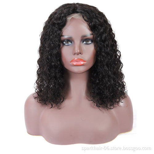 Curly Bob Wig Cheap Raw Brazilian Virgin Human Hair Lace Front Wig Wholesale Transparent Glueless Lace Frontal Wig For Women